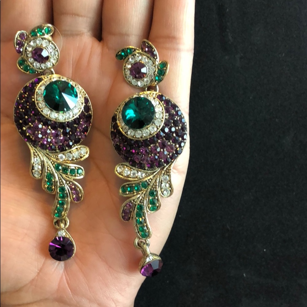 Earrings Elegant colorful dangling long